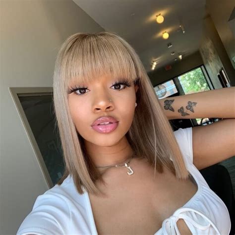 blonde bangs on black hair|18 Best Bangs Hairstyles for Black Women – Xrs Beauty Hair.